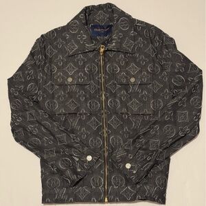 Men’s Louis Vuitton Embossed Zip Up Jacket Size Medium